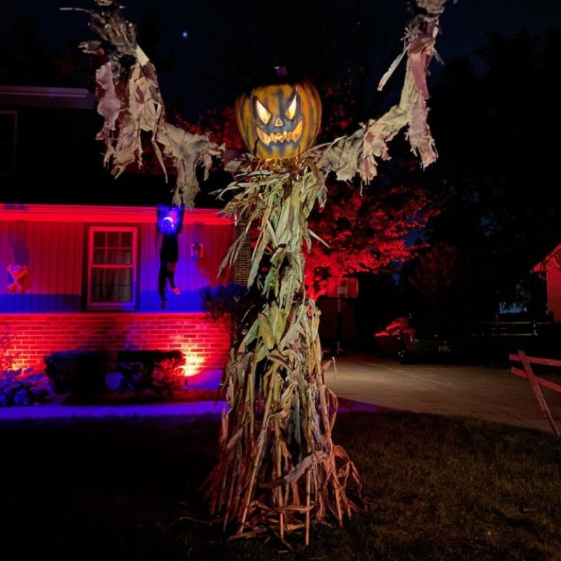 The scarecrow General lighting for the scarecrow leading up to Halloween. I wanted it to be very visible for people driving by. See more here